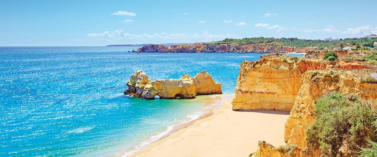 A view over a beach in the Algarve, Portugal